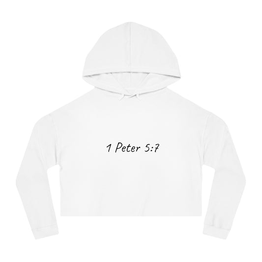 1 Peter 5:7 Women’s Cropped Hoodie